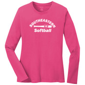 Softball - Ultimate Pullover Hooded Sweatshirt - Ladies Long Sleeve 5.4 oz 100% Cotton T Shirt - LPC54LS