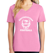 Southeastern Football - Ladies 5.4 oz 100% Cotton V Neck T Shirt - LPC54V